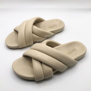 Seychelles Anthropologie Ivory Cream Cushion Leather Slides Sandals Women’s 11